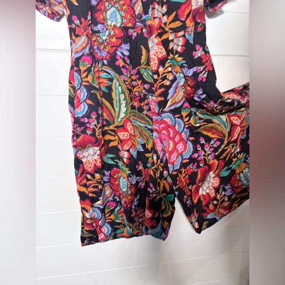 Vintage Tangibles Shorts Romper Tropical Print Beach Summer Large - Picture 4 of 7